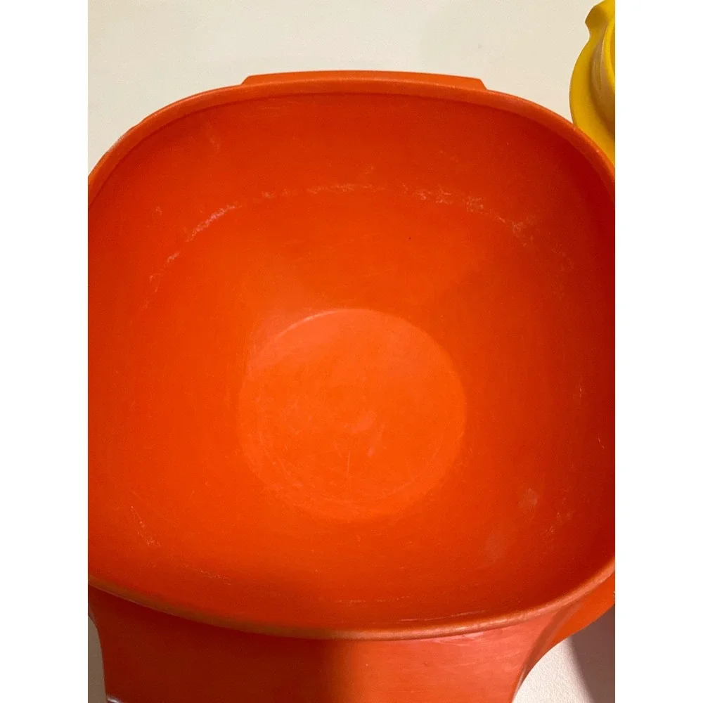 Vtg Tupperware 3 Piece Set Sunburst Servalier with Lids  840 & 886 Nostalgia 70s